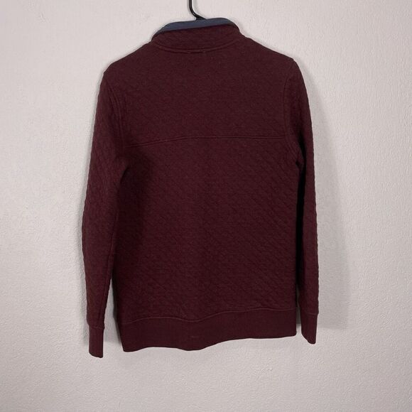 Patagonia Dark Ruby Organic Cotton Quilted Quarter Snap-T Button Pullover Sweate - Picture 2 of 6